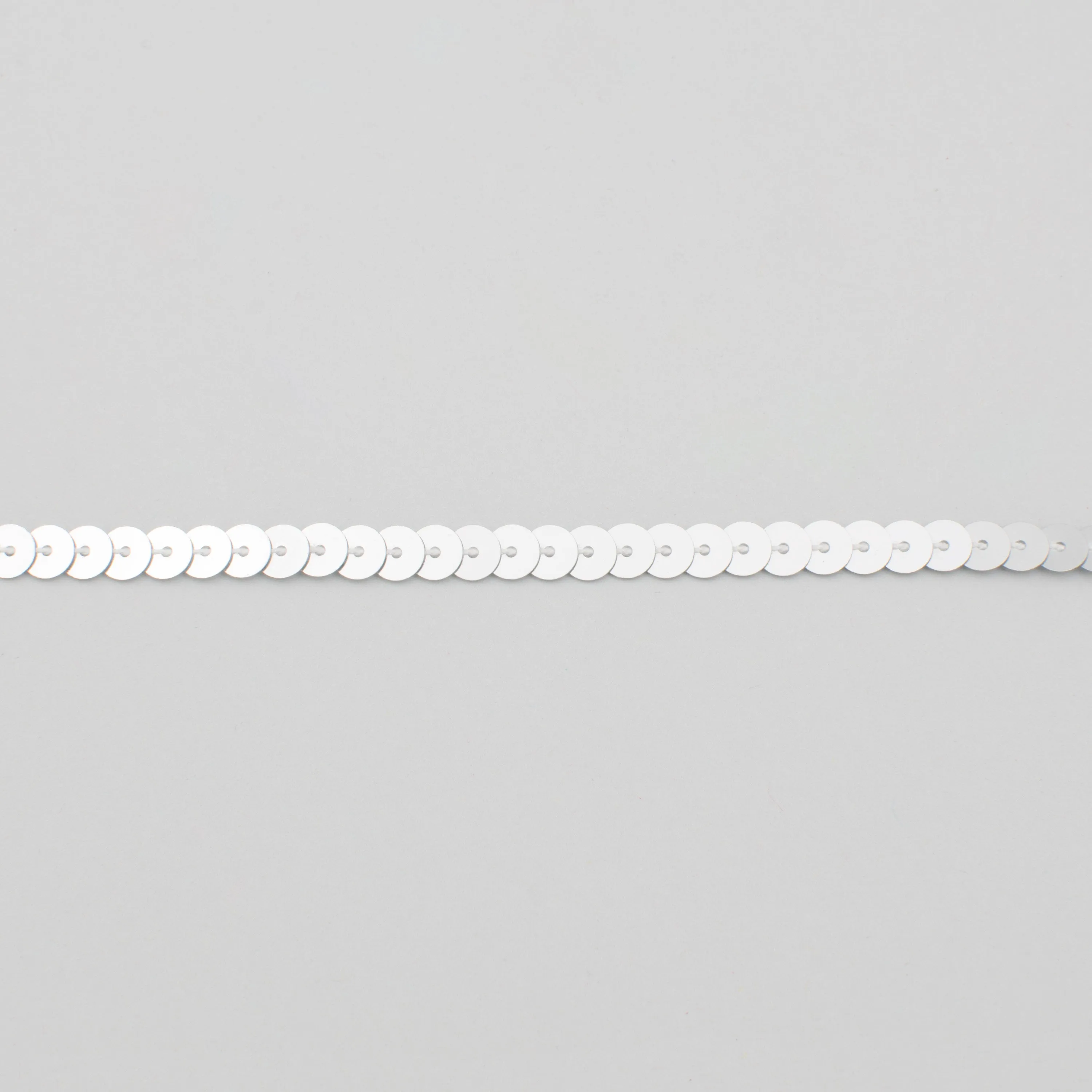 0.25" Sequin Trim: Metallic Silver (100 Yards)
