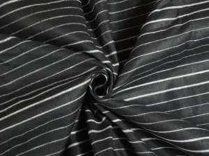 100% Linen Black with Thin White stripe 60's Lea Fabric 58" wide [3692]