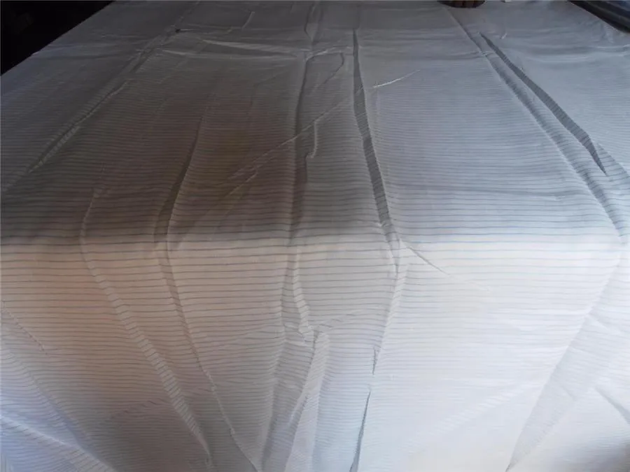 100% Linen Blue and White stripe Fabric 58" wide [6909]