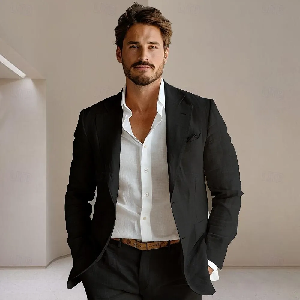 100% Linen Single Breasted Blazer Jacket
