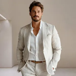100% Linen Single Breasted Blazer Jacket