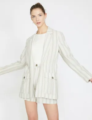 10610 Ecru Striped Blazer