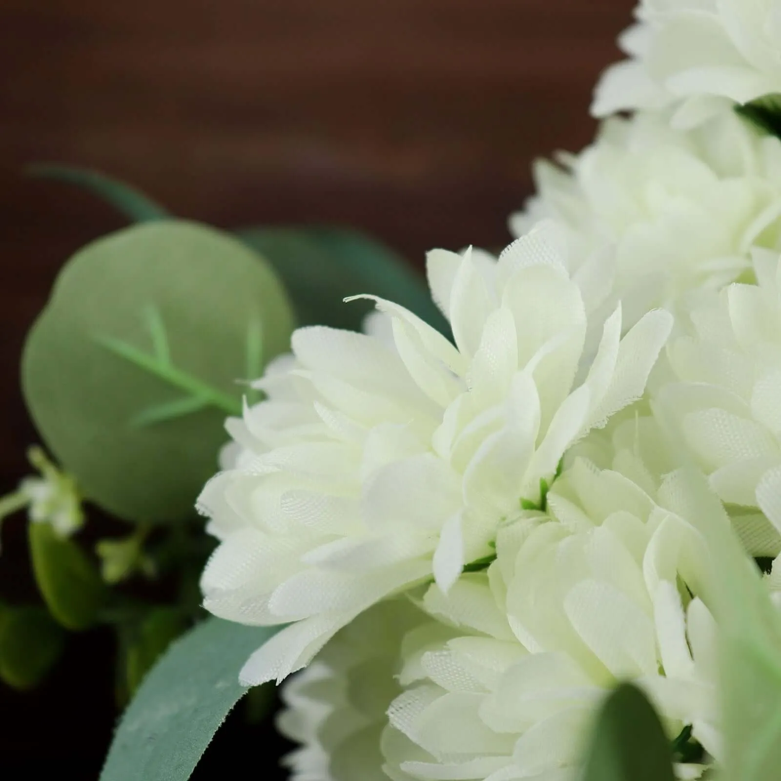 12 Bushes Cream Artificial Silk Chrysanthemum Flower Bouquets