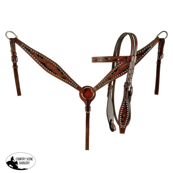 15"  Economy Barrel Saddle Set with floral tooling.