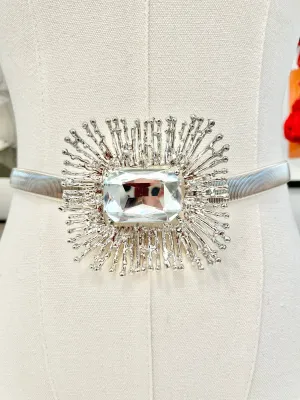 1970's stunning silver starburst belt.... so elegant