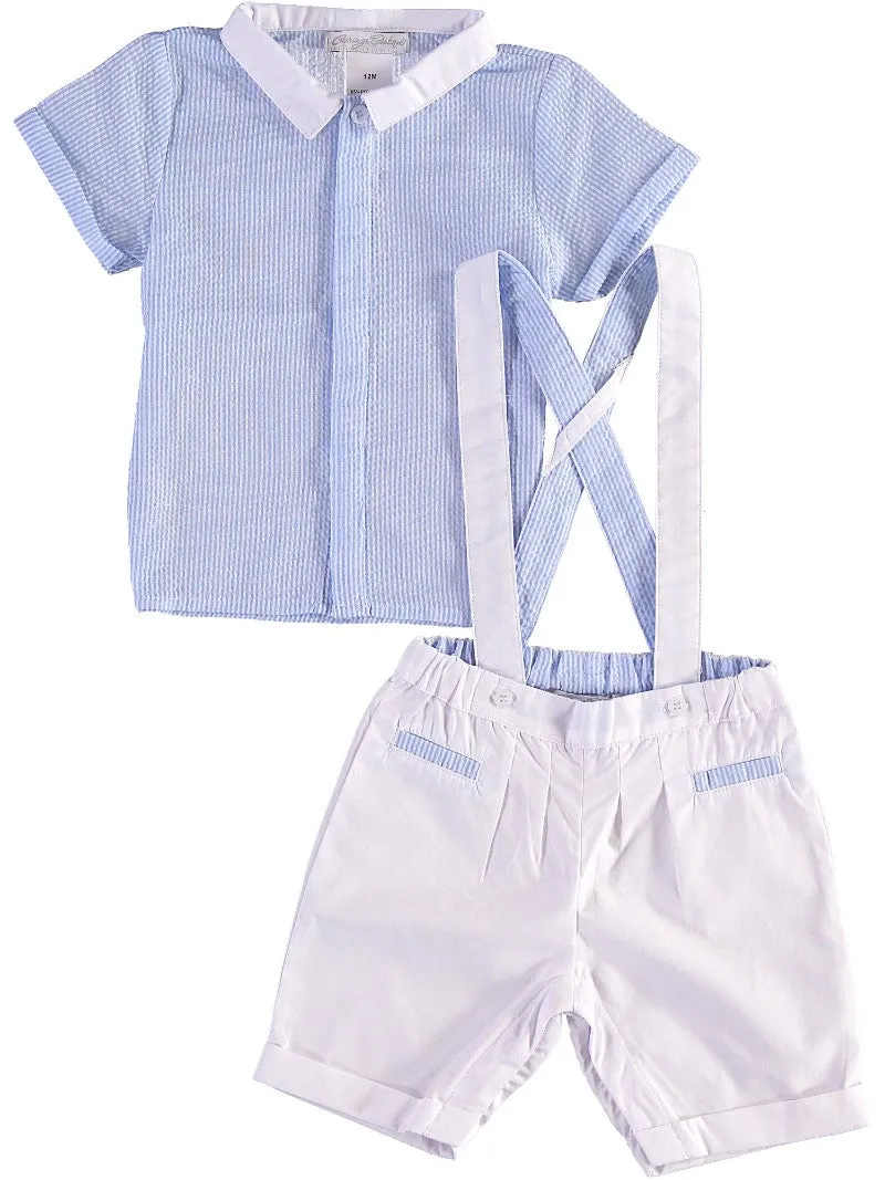 90068-Monogram Seersucker Short Set Bobby Suit