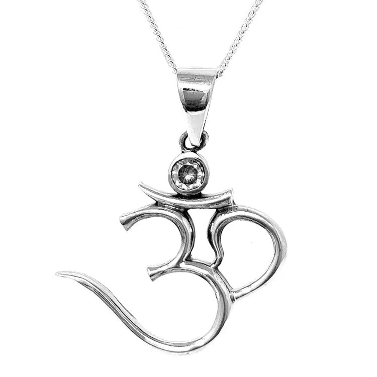 925 Silver Ohm, OM  Aum Yoga Pendant Necklace for Women and Men