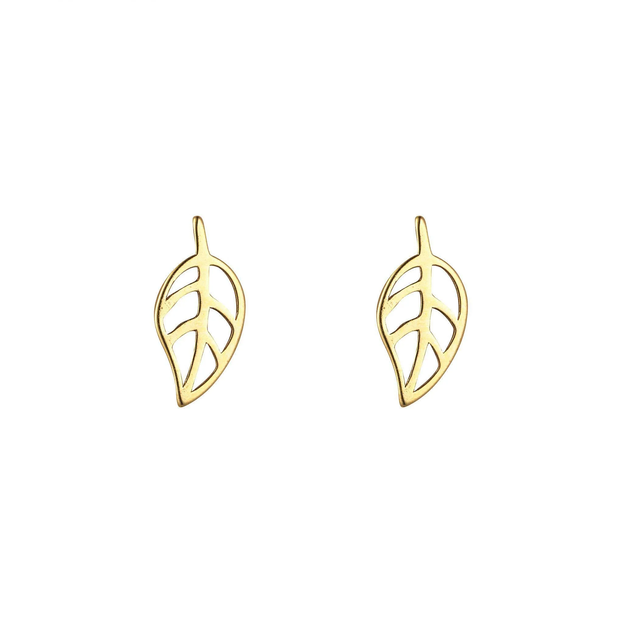 9kt Yellow Gold Leaf Stud Earrings