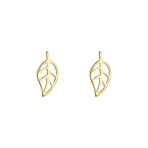 9kt Yellow Gold Leaf Stud Earrings