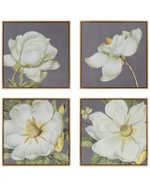 A&B Home Set Of 4 Blooming Florals Framed Wall Art Pieces