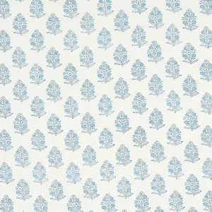 Aditi Hand Blocked Print Fabric in Blue