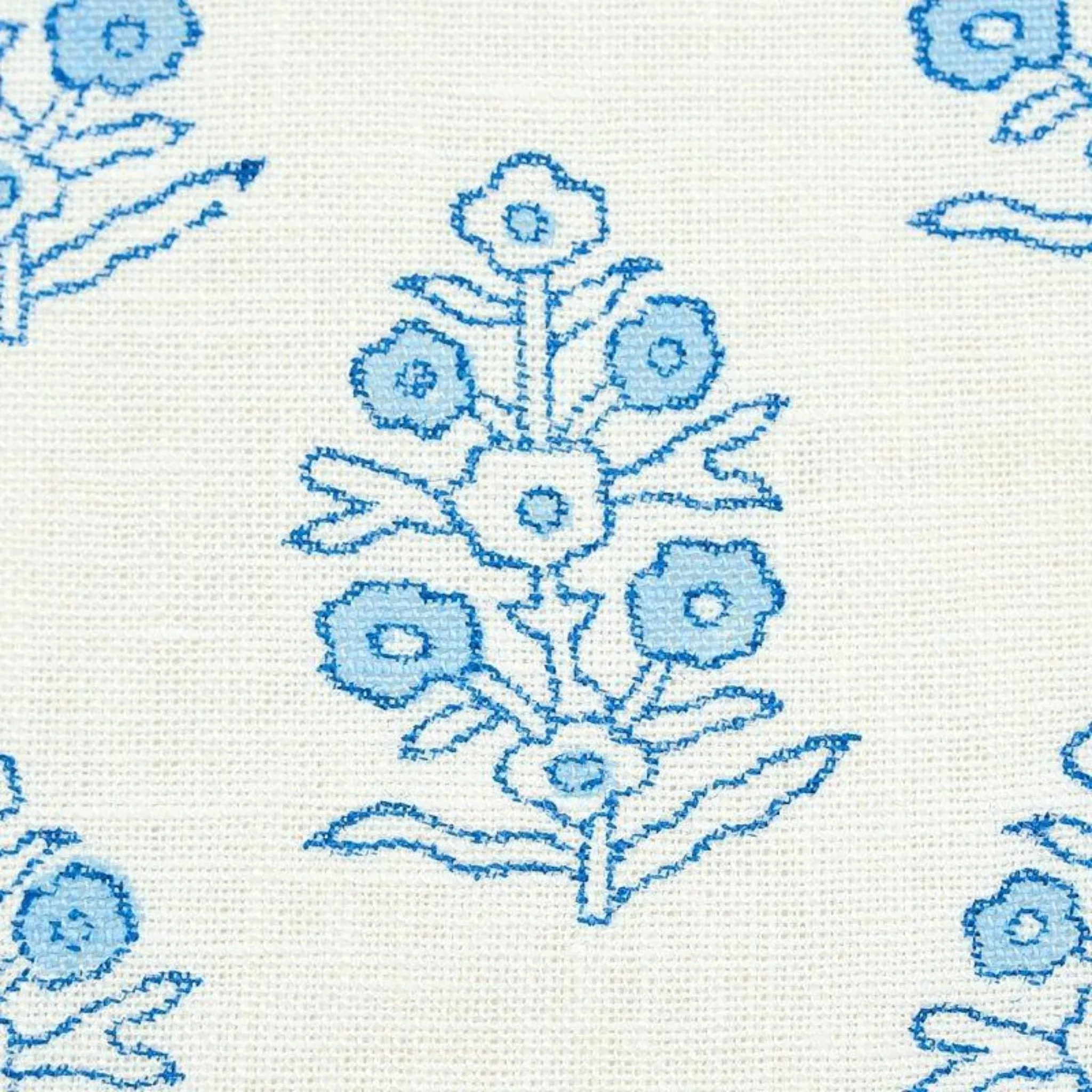 Aditi Hand Blocked Print Fabric in Blue