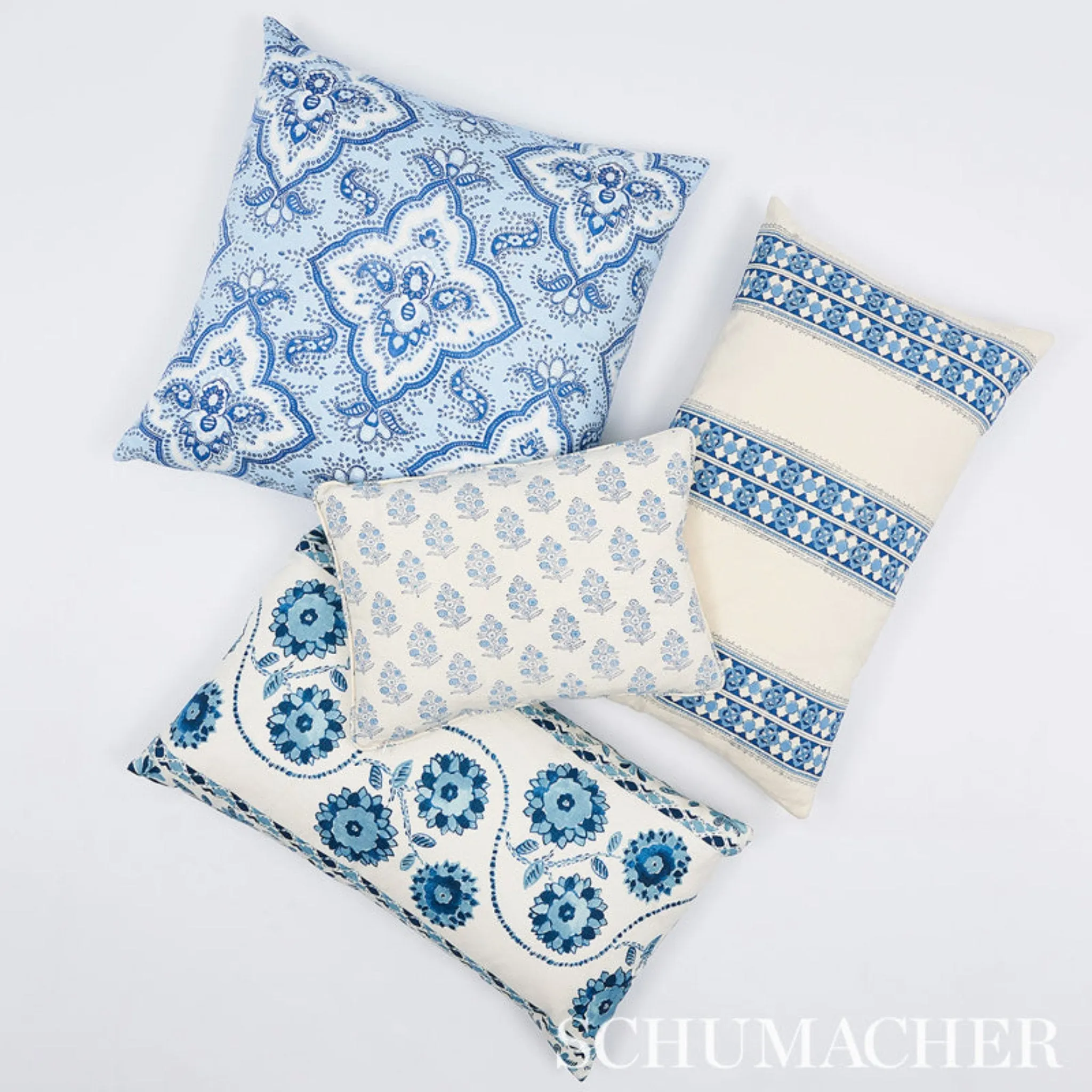 Aditi Hand Blocked Print Fabric in Blue