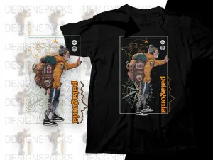 Adventure Brand Character Hiking Themed Graphic Png Digital Download