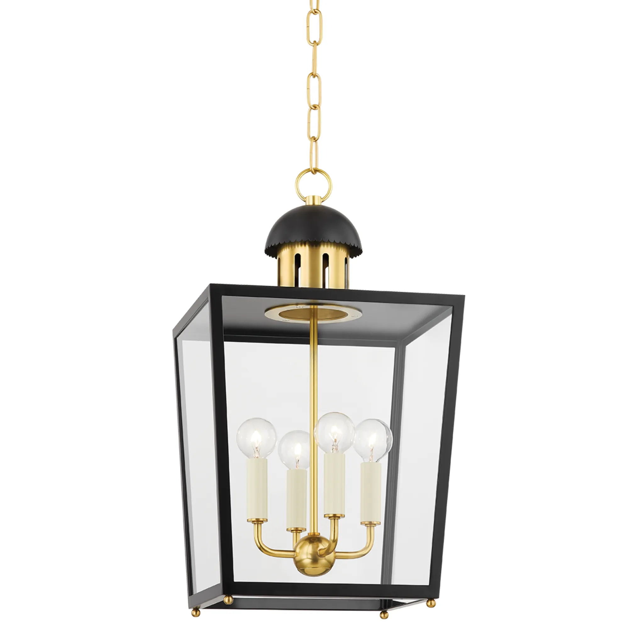 Aged Brass & Black June Lantern Pendant