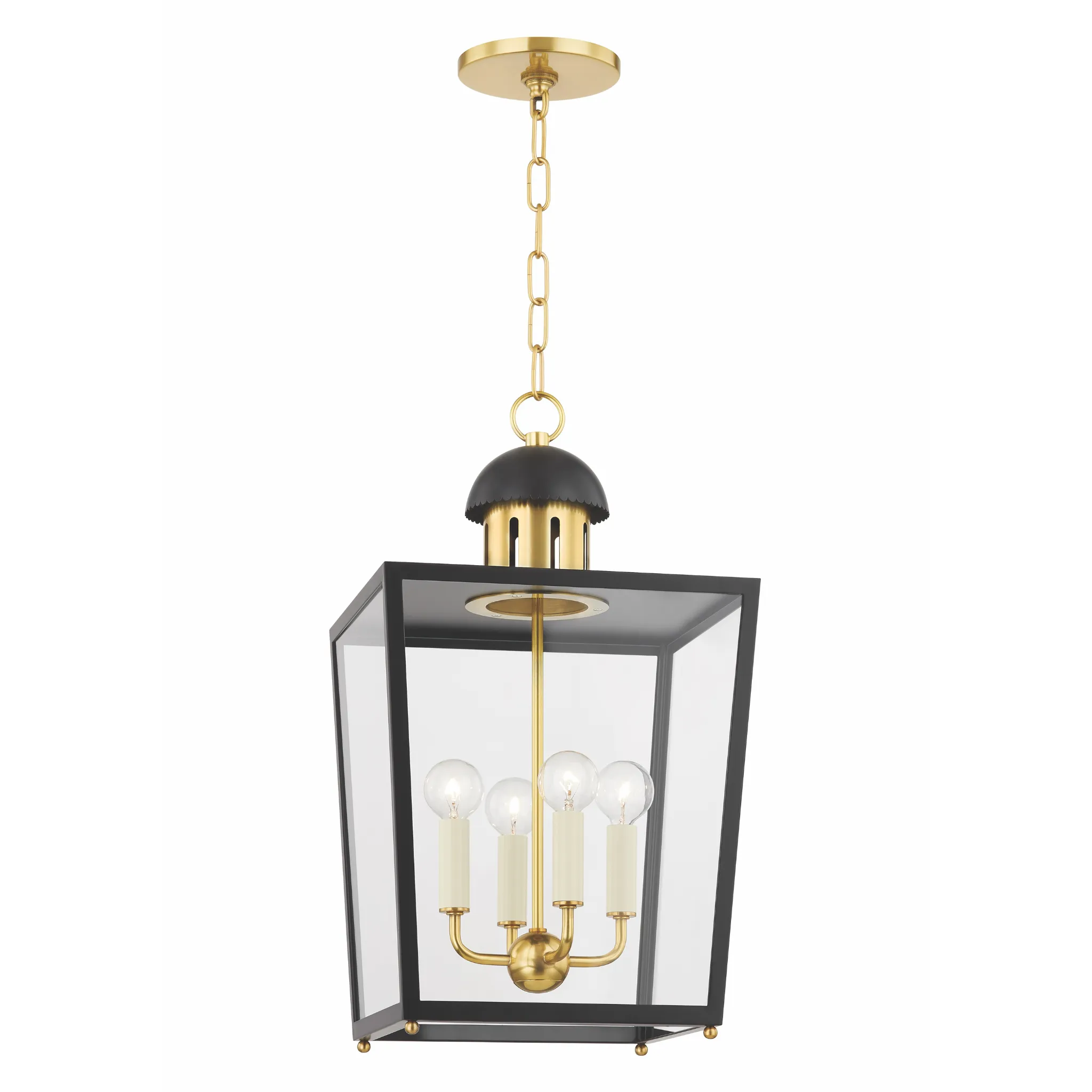 Aged Brass & Black June Lantern Pendant
