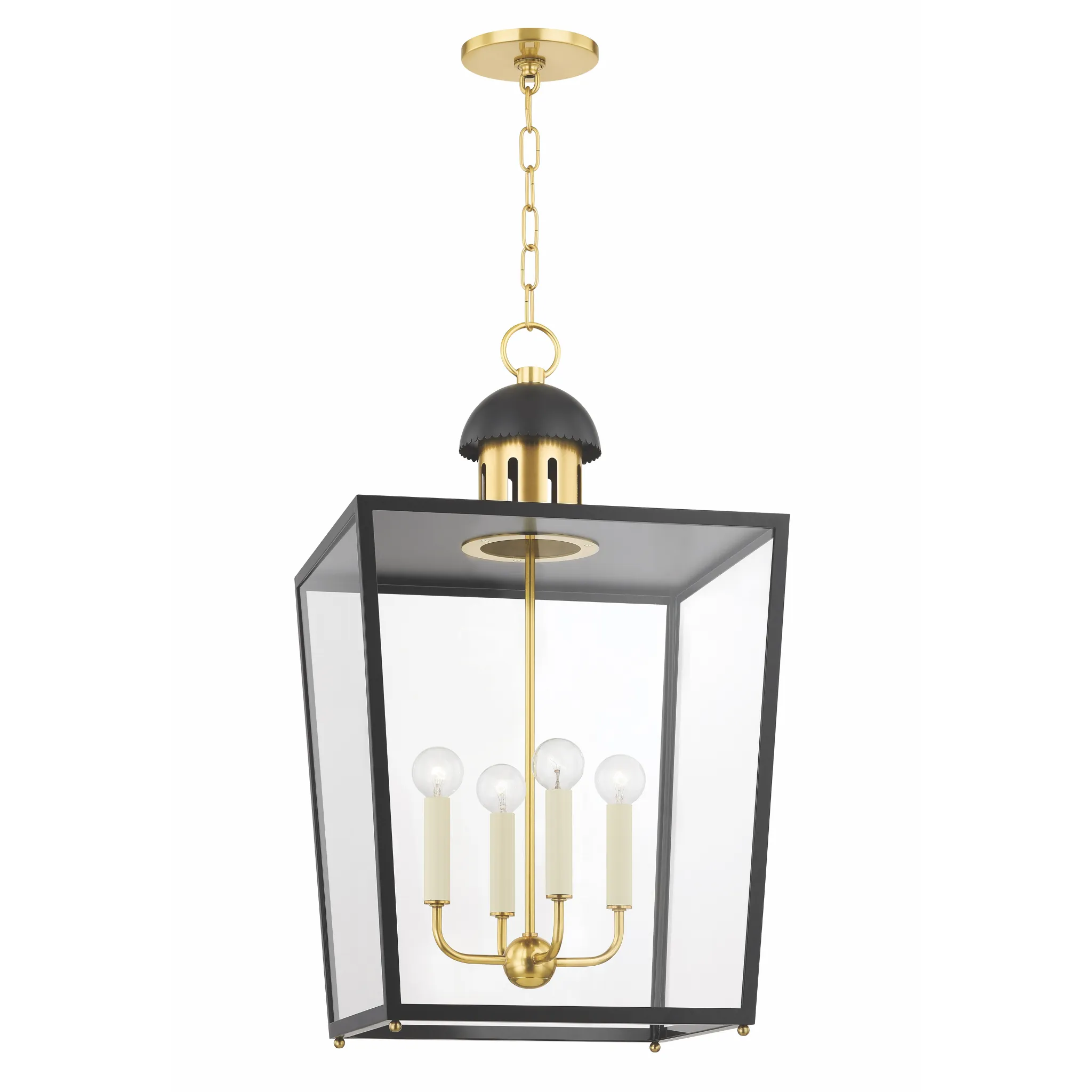 Aged Brass & Black June Lantern Pendant