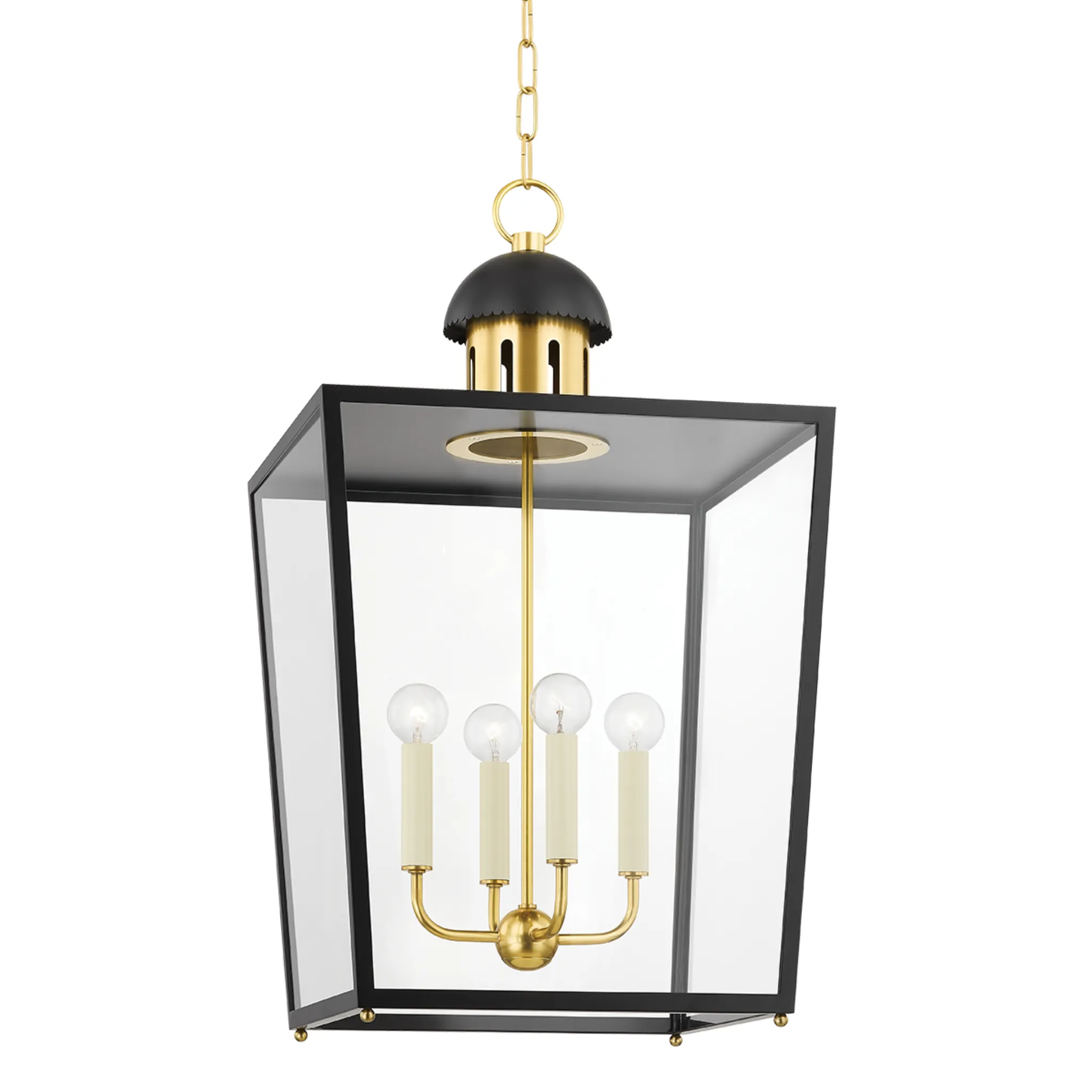 Aged Brass & Black June Lantern Pendant