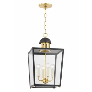 Aged Brass & Black June Lantern Pendant