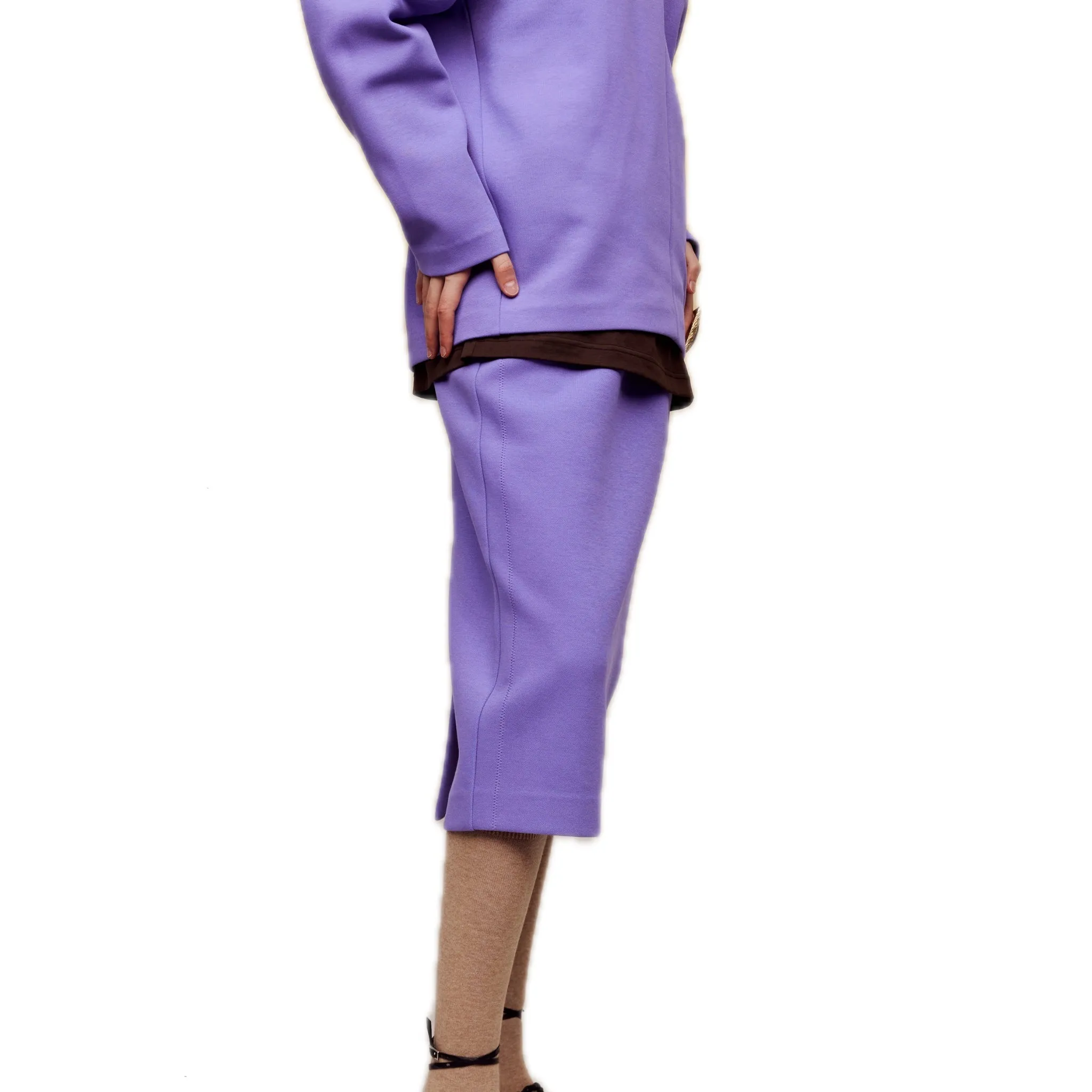Air Layer Double Waist Skirt in Purple