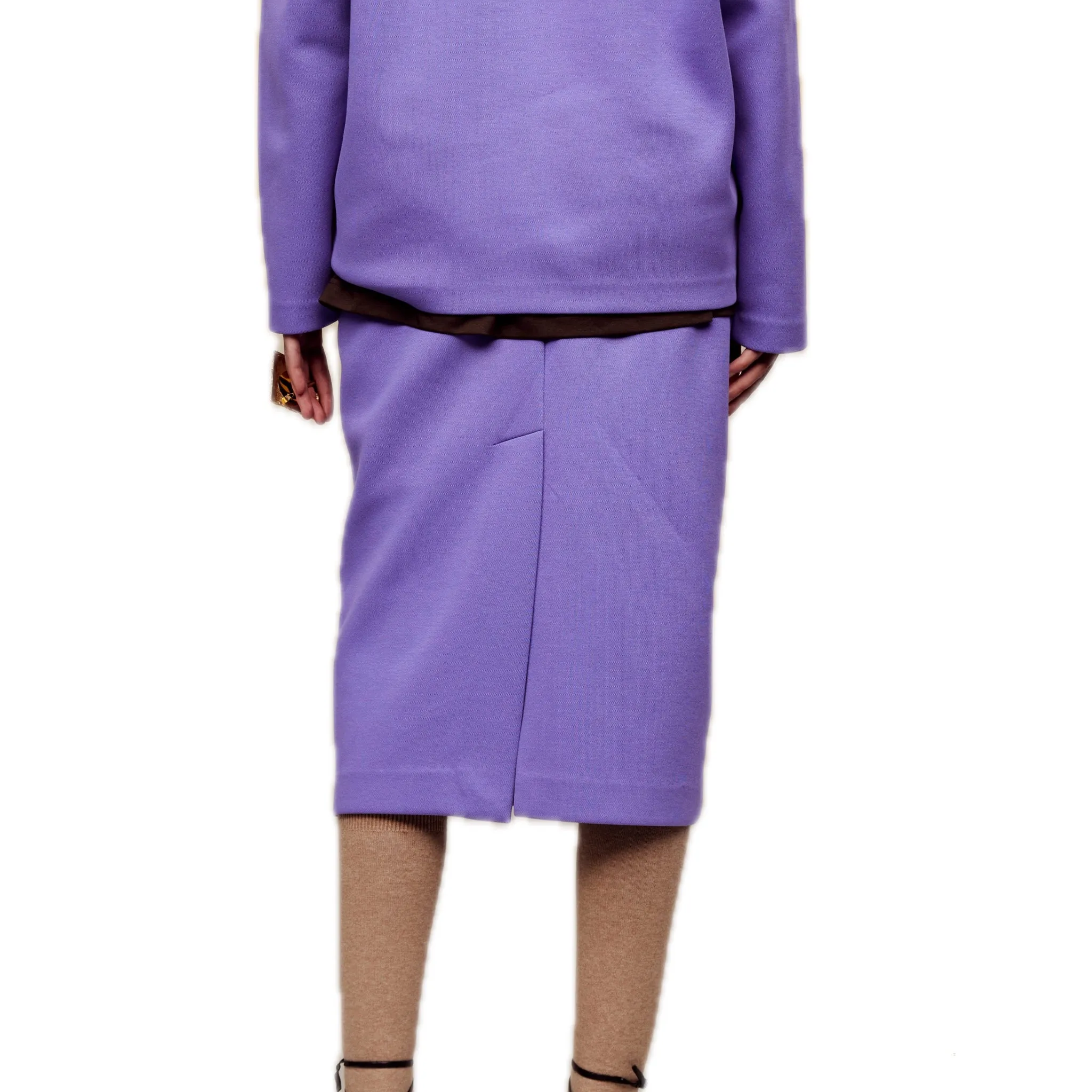 Air Layer Double Waist Skirt in Purple