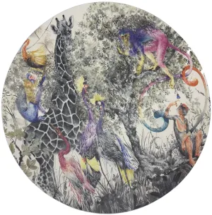 Arcadia Giraffe Scene 16" Round Pebble Placemats