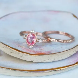 'Aurora' Peach Sapphire RIng