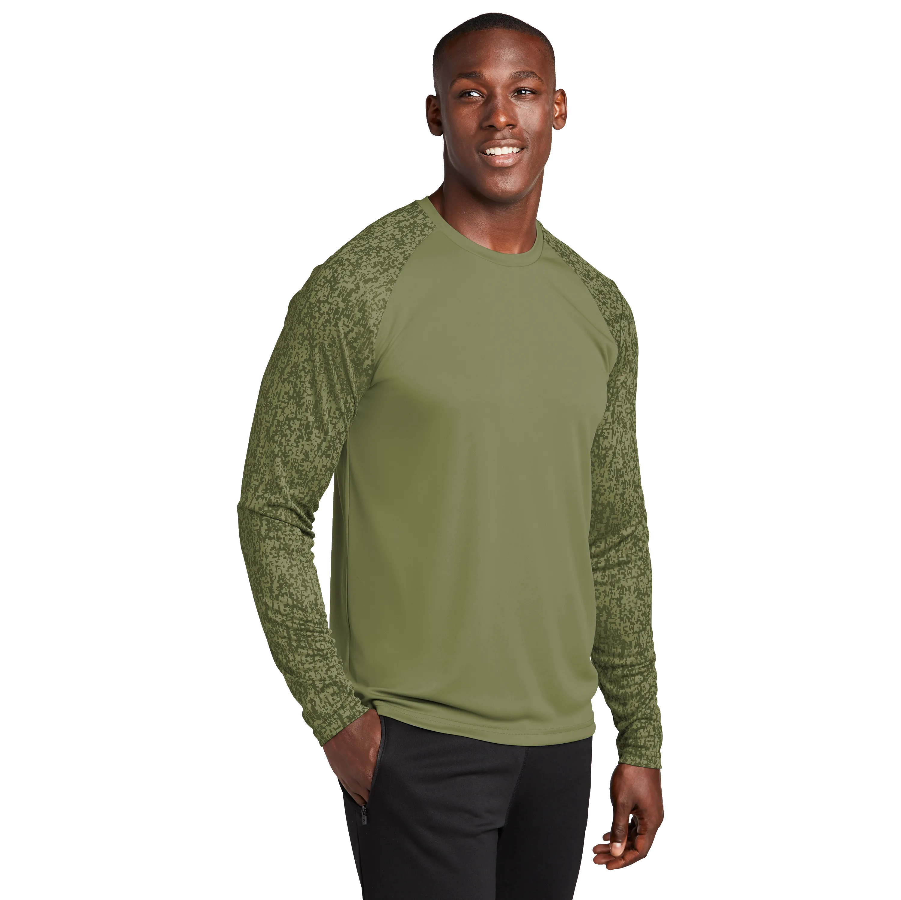 B2104 Long Sleeve Digi Camo Tee