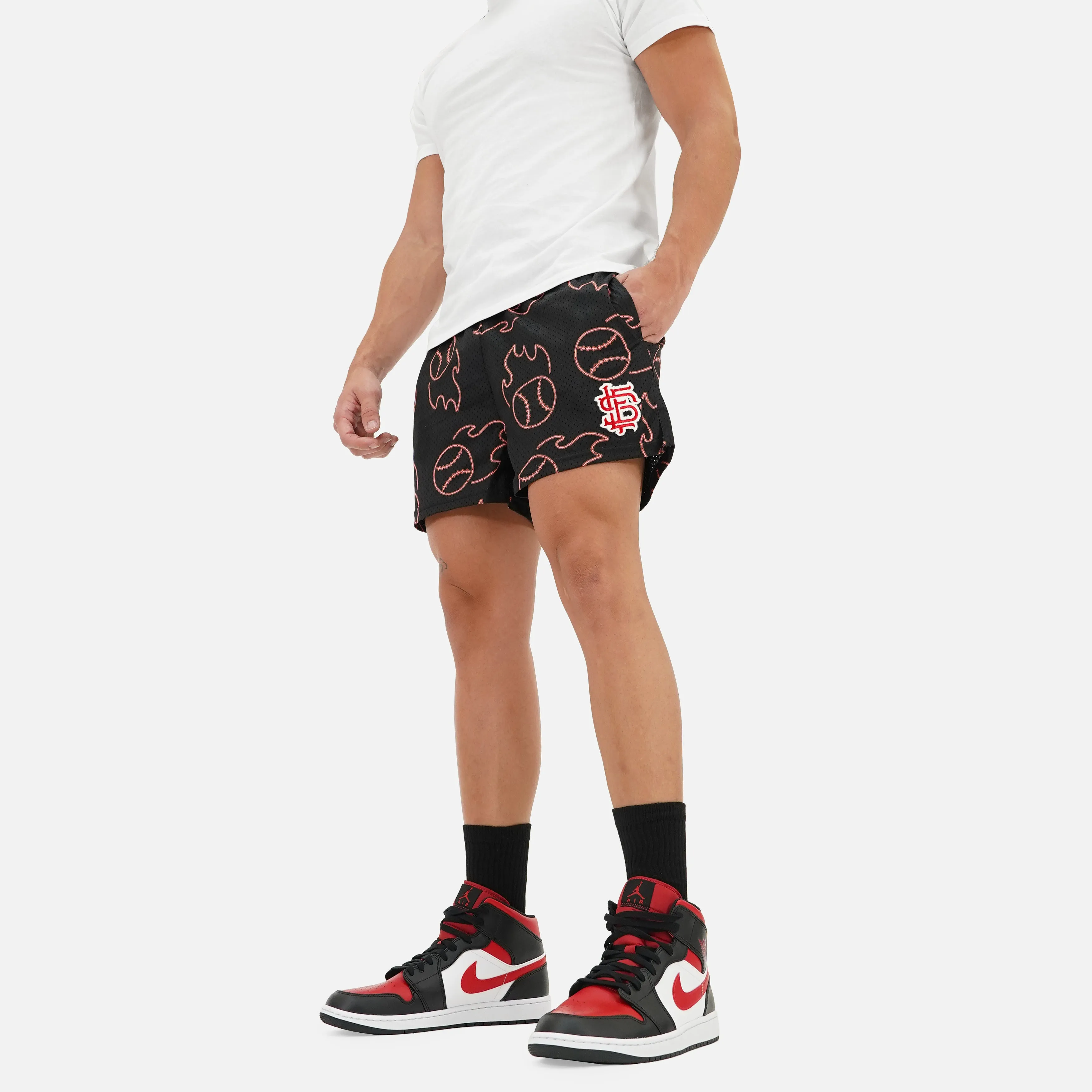 Baseball Neon Sign Shorts - 5"