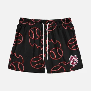 Baseball Neon Sign Shorts - 5"