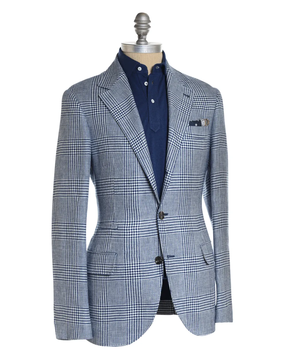 Blue Plaid Knit Sportcoat