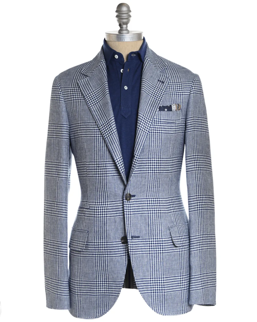 Blue Plaid Knit Sportcoat