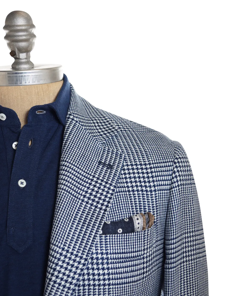 Blue Plaid Knit Sportcoat
