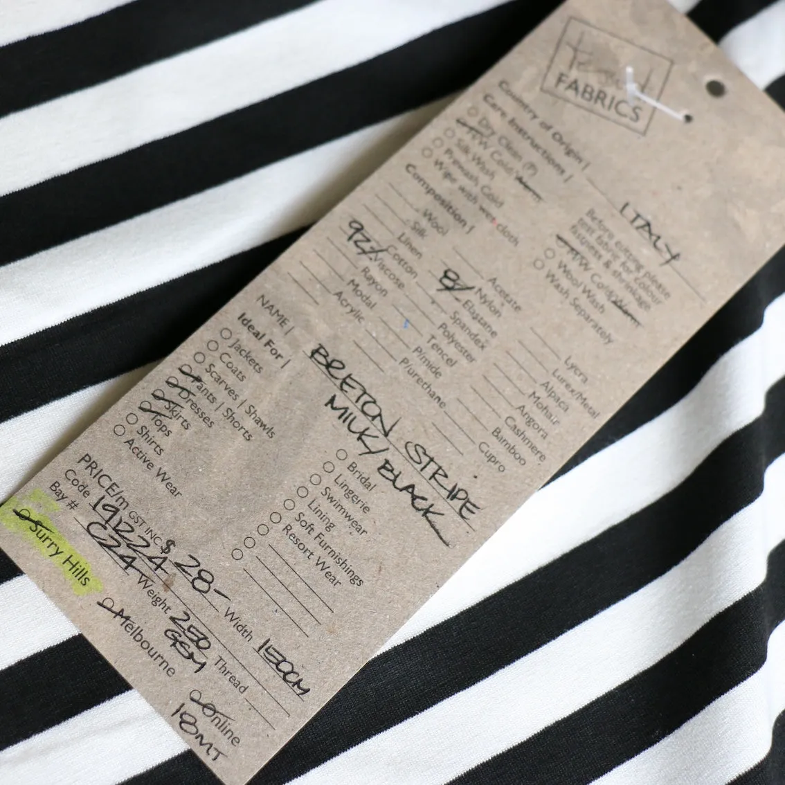 Breton Stripe Milk/Black Jersey