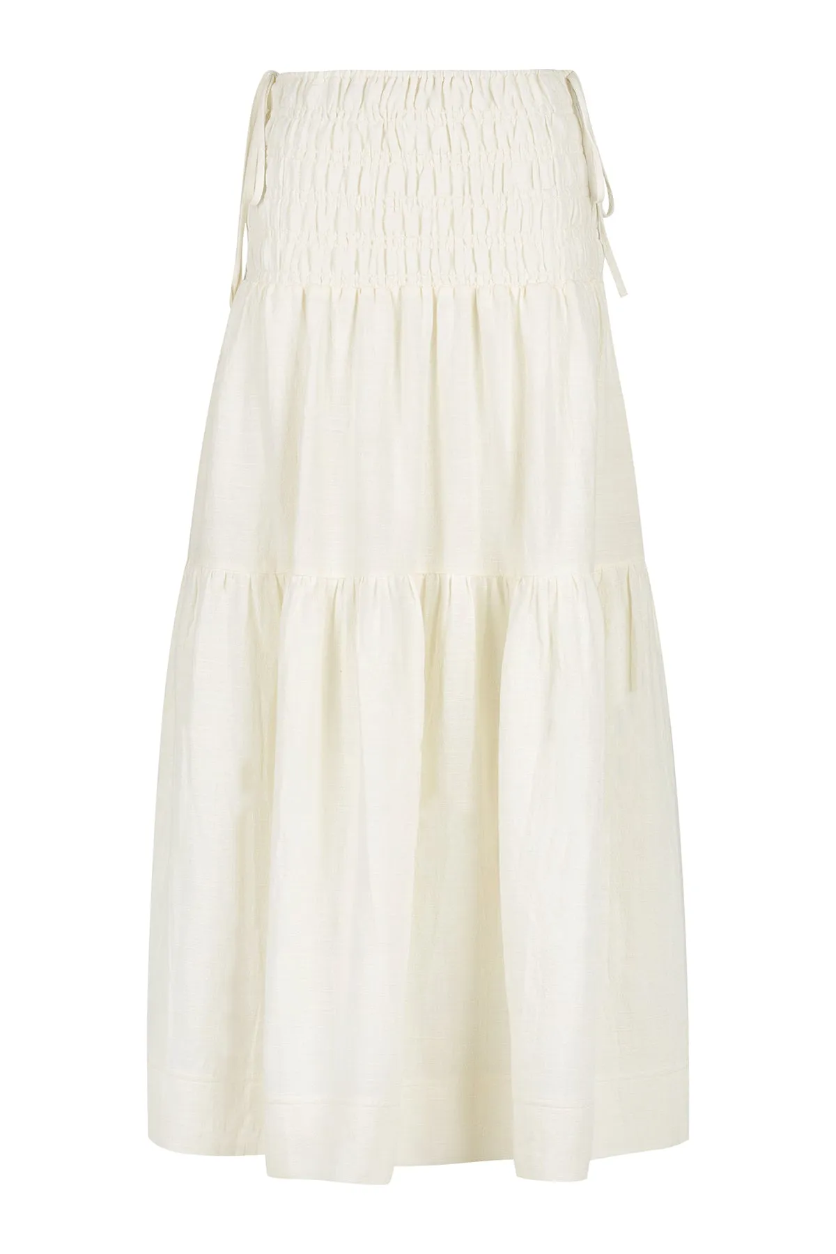 BRIGITTE SHIRRED MAXI SKIRT - TOFU