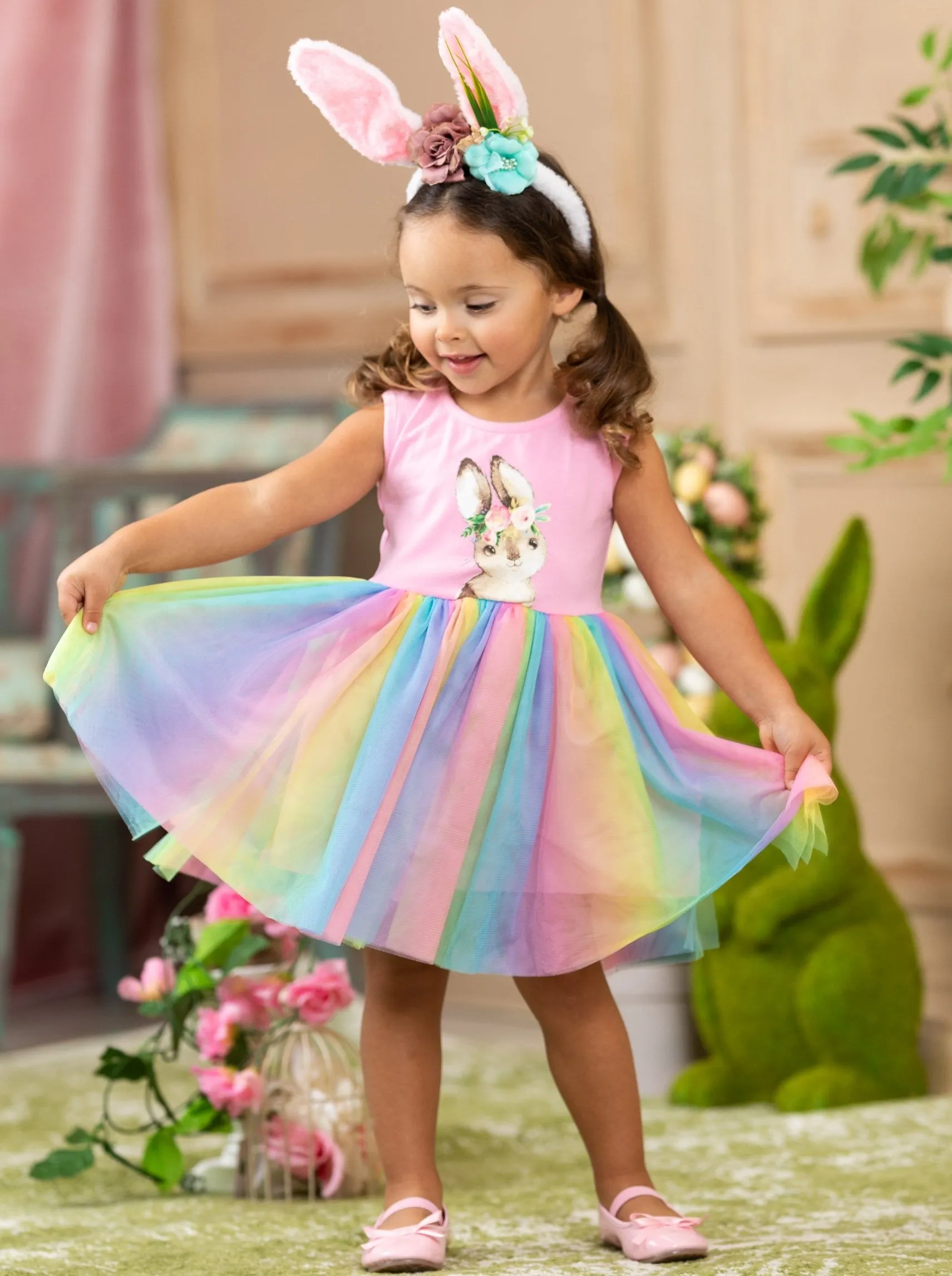 Bunny Rainbow Tutu Dress