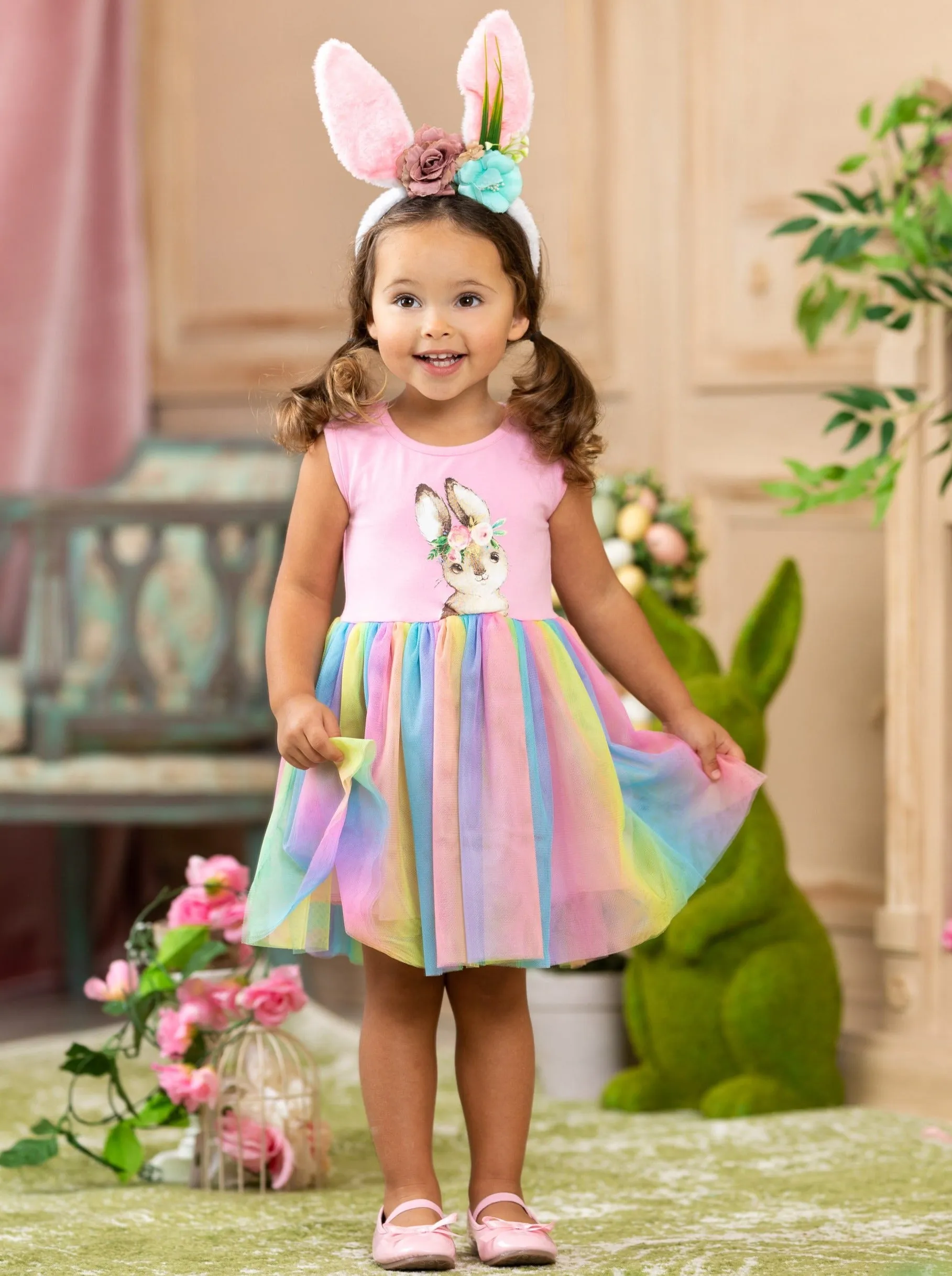 Bunny Rainbow Tutu Dress