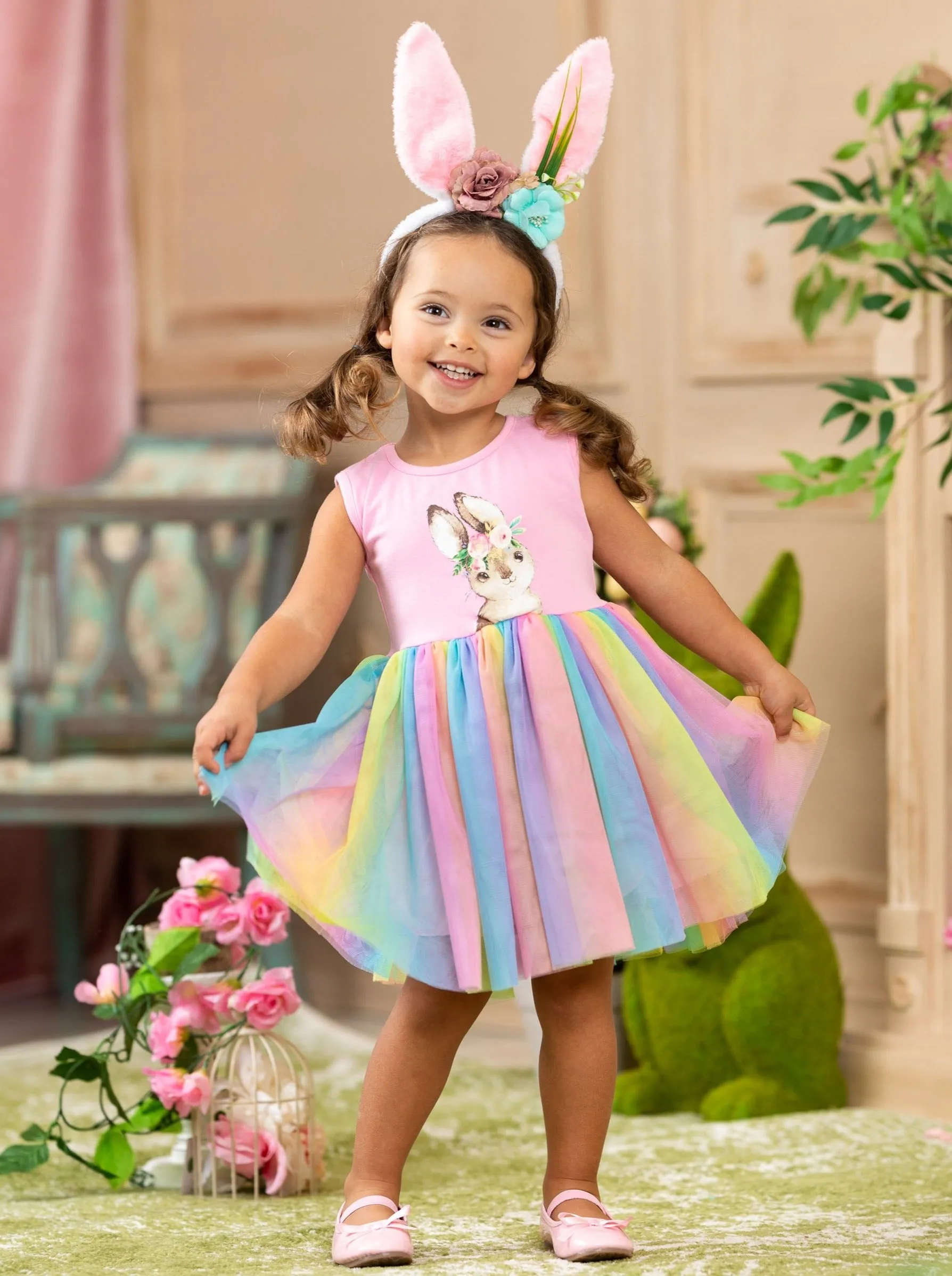 Bunny Rainbow Tutu Dress