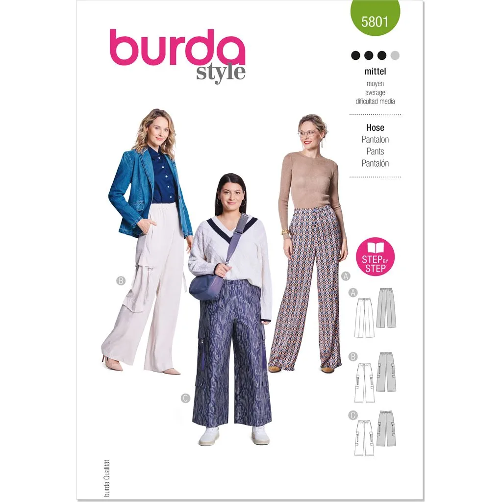 Burda Style Pattern 5801 Misses' Trouser Pants B5801