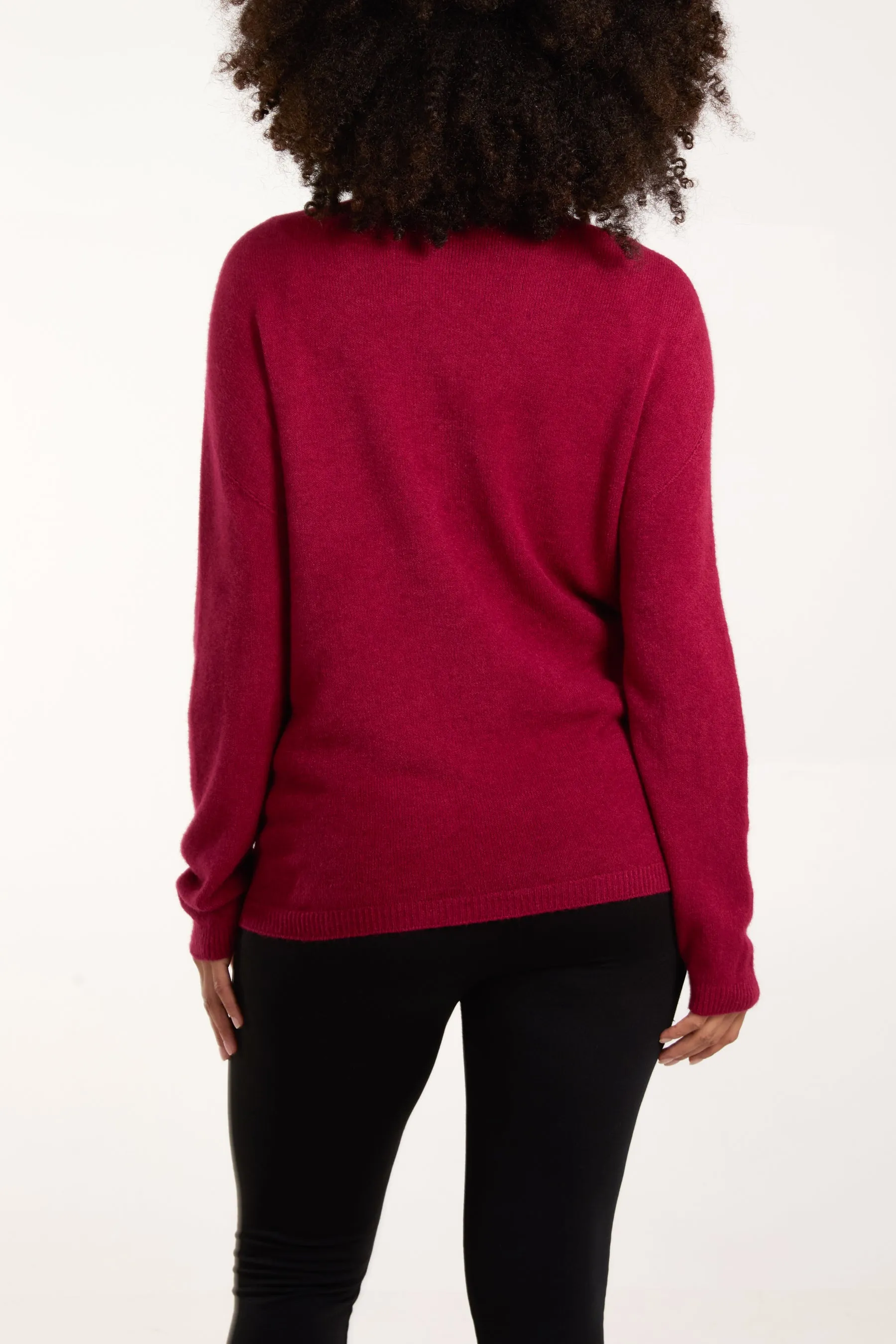 Button Front V-Neck Cardigan