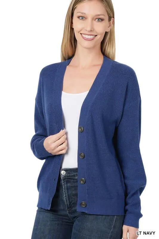 Button Front Viscose Sweater Cardigan