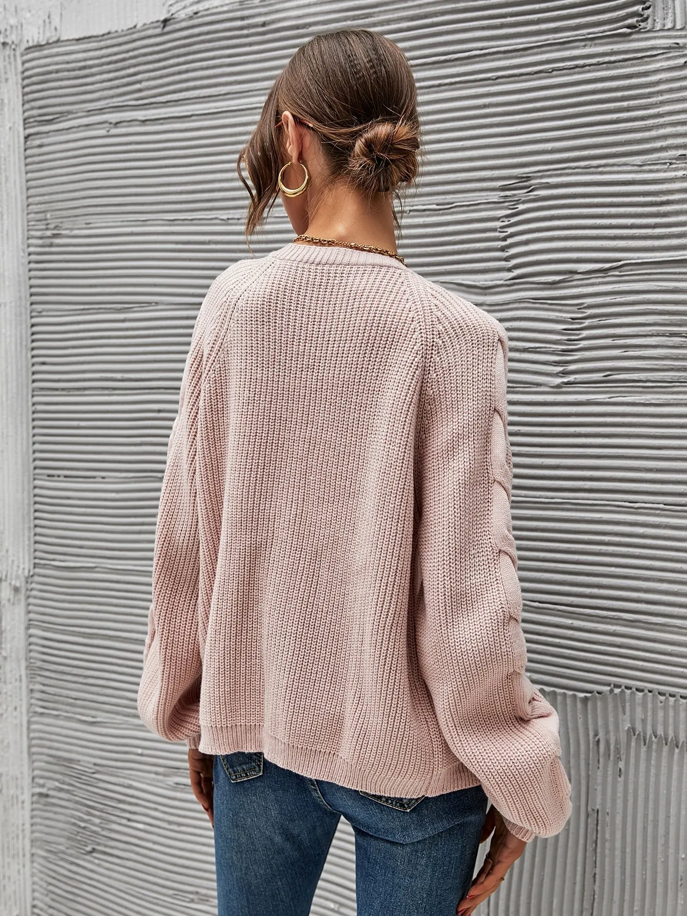 Casual Plain Button Front Long Sleeve V Neck Regular Women Cardigan