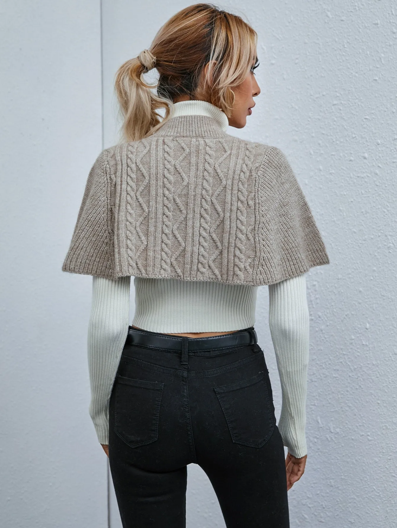 Casual Plain Button Front Short Sleeve Stand Collar Crop Women Cardigan