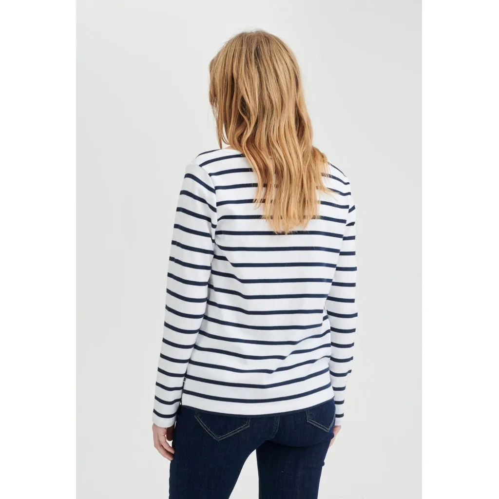 Catalina long sleeve T-shirt - Off White Stripe