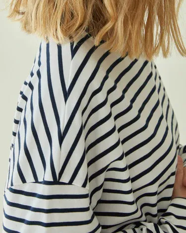 Chalk Bryony stripe top -white/navy