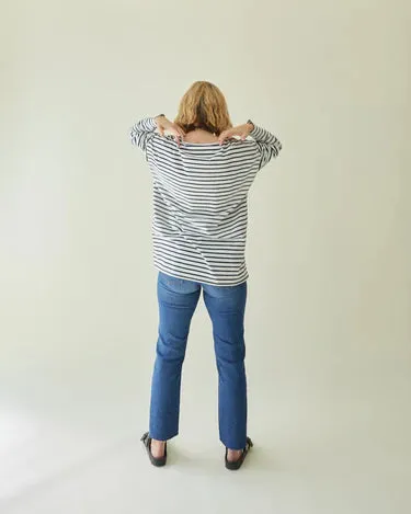 Chalk Bryony stripe top -white/navy