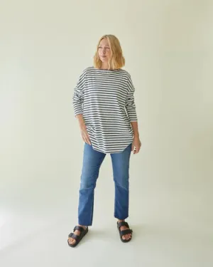 Chalk Bryony stripe top -white/navy