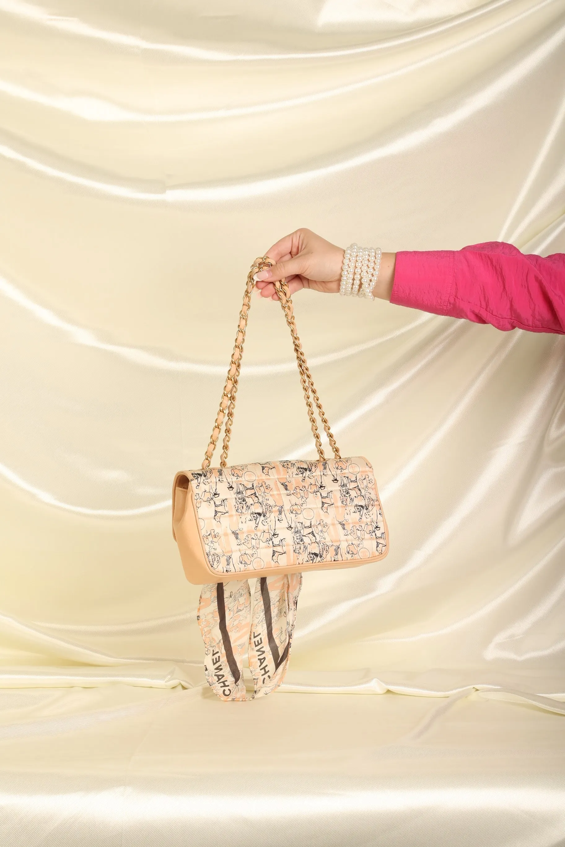 Chanel Satin Coco Mademoiselle Scarf Flap Bag