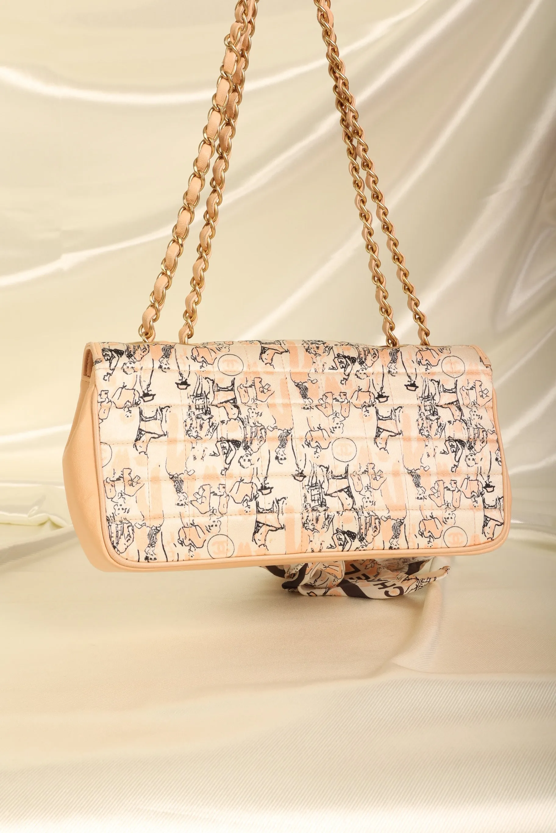 Chanel Satin Coco Mademoiselle Scarf Flap Bag