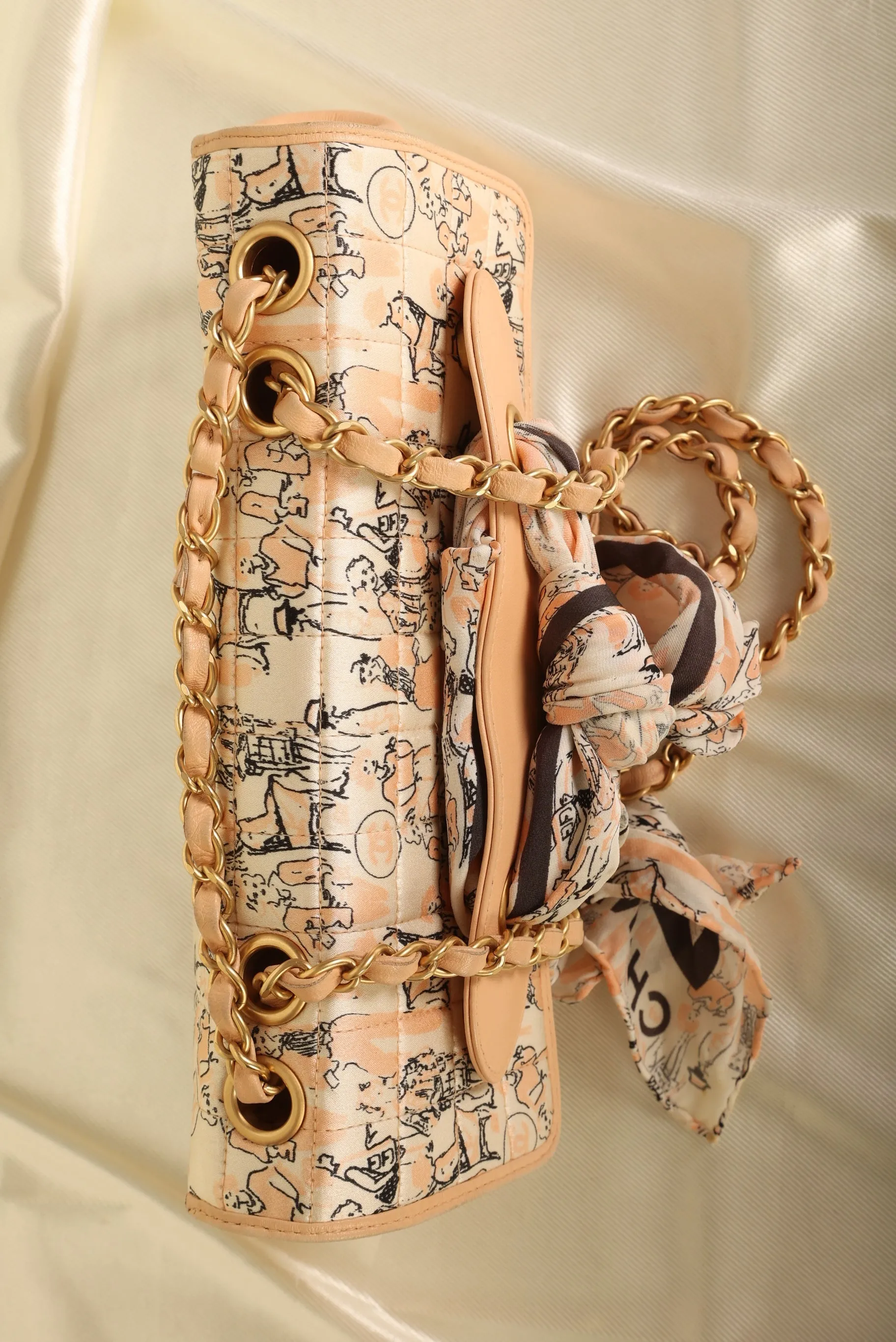 Chanel Satin Coco Mademoiselle Scarf Flap Bag